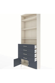 Arges Dolap 4 Raflı 4 Çekmeceli 2 Kapaklı 88x30x243 Aytaşı-Antrasit