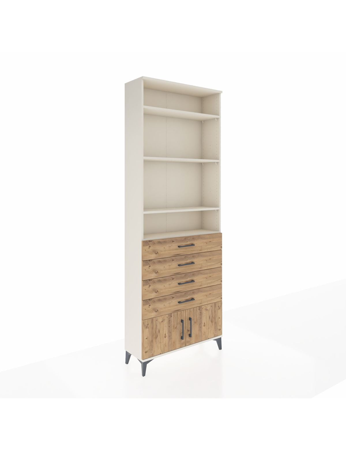 Arges Dolap 4 Raflı 4 Çekmeceli 2 Kapaklı 88x30x243 Aytaşı-Çam