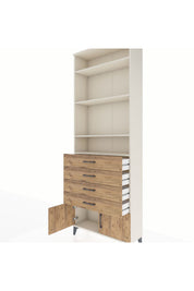 Arges Dolap 4 Raflı 4 Çekmeceli 2 Kapaklı 88x30x243 Aytaşı-Çam