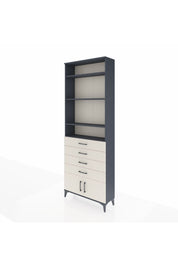 Arges Dolap 4 Raflı 4 Çekmeceli 2 Kapaklı 88x30x243 Antrasit-Aytaşı