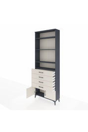 Arges Dolap 4 Raflı 4 Çekmeceli 2 Kapaklı 88x30x243 Antrasit-Aytaşı