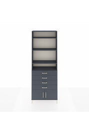Arges Dolap 4 Raflı 4 Çekmeceli 2 Kapaklı 88x30x243 Antrasit-Antrasit