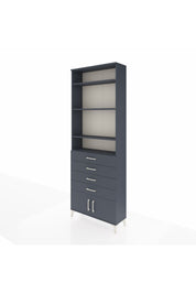 Arges Dolap 4 Raflı 4 Çekmeceli 2 Kapaklı 88x30x243 Antrasit-Antrasit