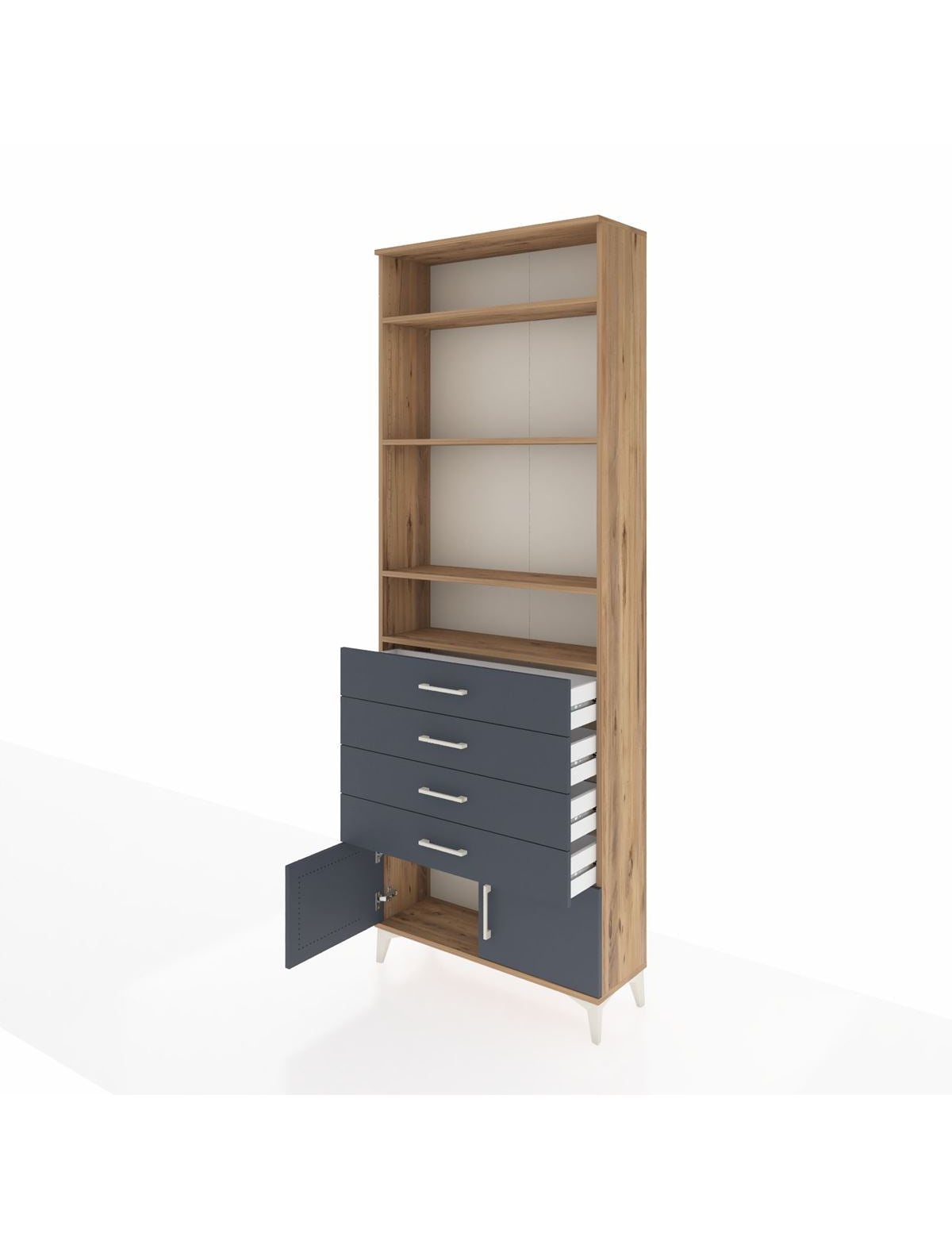 Arges Dolap 4 Raflı 4 Çekmeceli 2 Kapaklı 88x30x243 - S33M256V8A