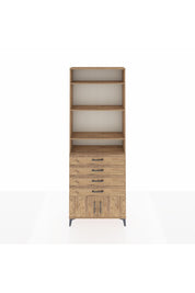 Arges Dolap 4 Raflı 4 Çekmeceli 2 Kapaklı 88x30x243 Çam-Çam