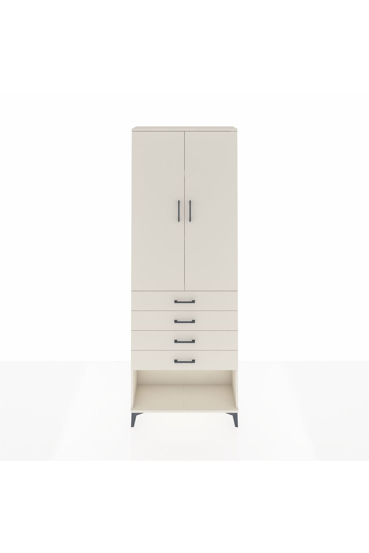 Arges Dolap 3 Raflı 4 Çekmeceli 2 Kapaklı 88x30x243 Aytaşı-Aytaşı