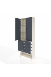 Arges Dolap 3 Raflı 4 Çekmeceli 2 Kapaklı 88x30x243 Aytaşı-Antrasit