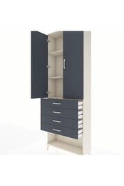 Arges Dolap 3 Raflı 4 Çekmeceli 2 Kapaklı 88x30x243 Aytaşı-Antrasit