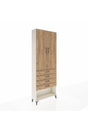 Arges Dolap 3 Raflı 4 Çekmeceli 2 Kapaklı 88x30x243 Aytaşı-Çam