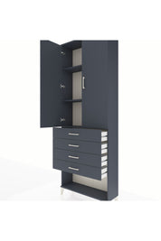 Arges Dolap 3 Raflı 4 Çekmeceli 2 Kapaklı 88x30x243 Antrasit-Antrasit