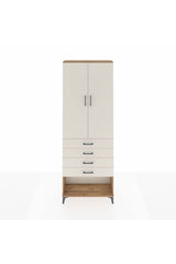 Arges Dolap 3 Raflı 4 Çekmeceli 2 Kapaklı 88x30x243