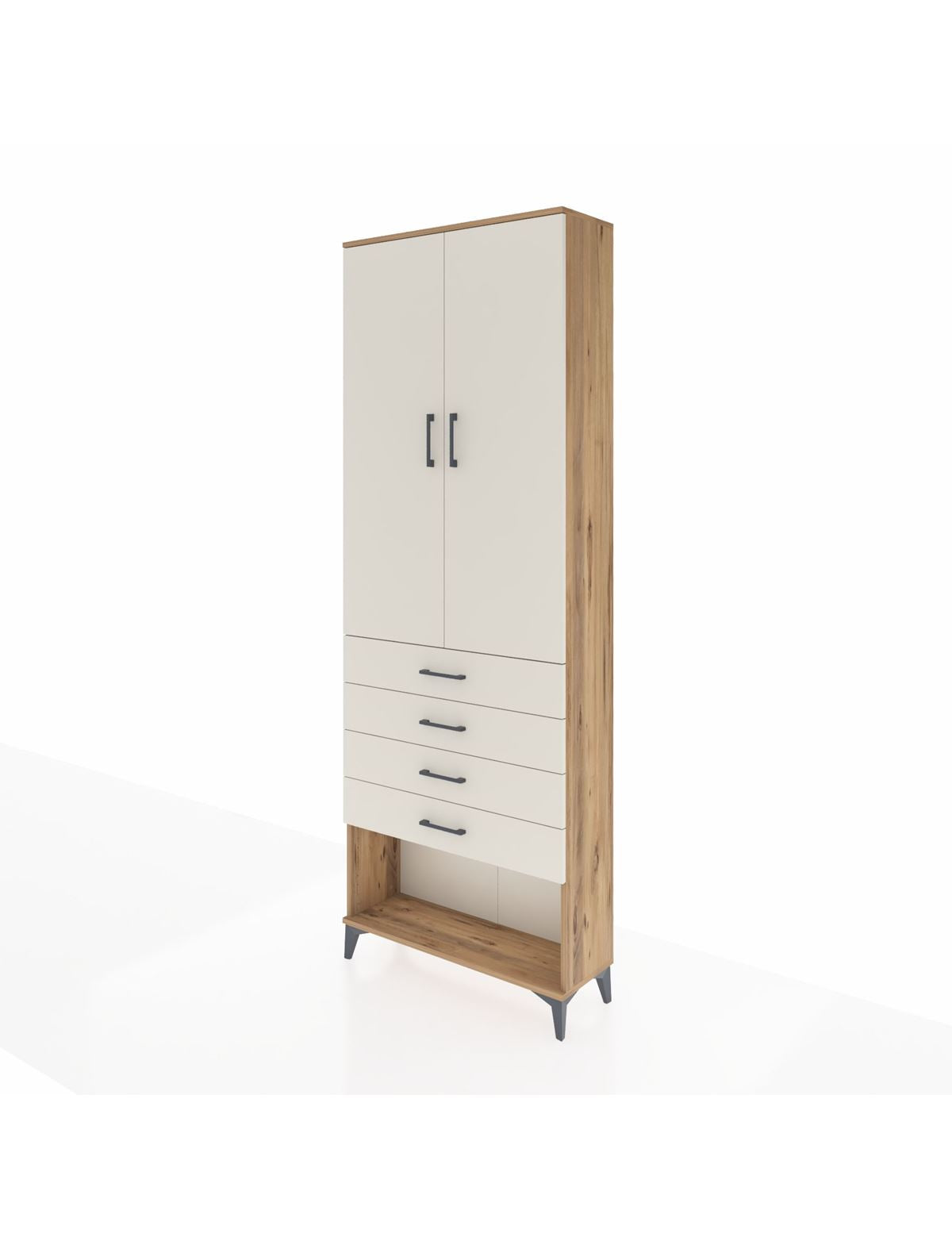 Arges Dolap 3 Raflı 4 Çekmeceli 2 Kapaklı 88x30x243 - S33M257V7A