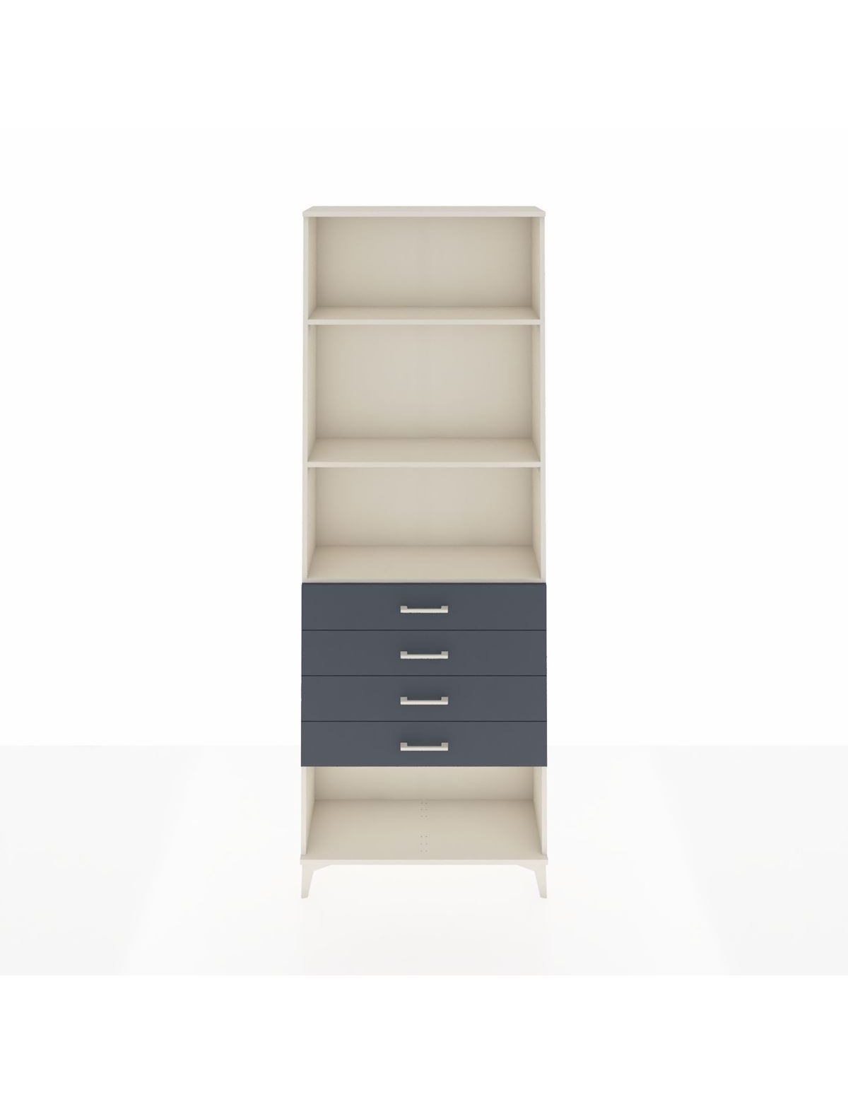 Arges Dolap 3 Raflı 4 Çekmeceli 88x30x243 Aytaşı-Antrasit