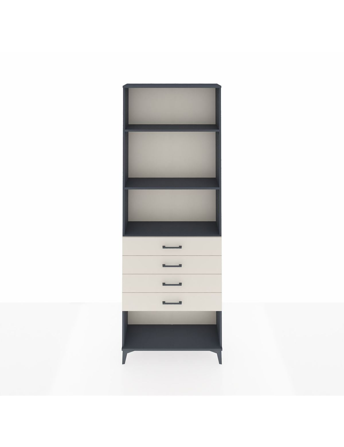 Arges Dolap 3 Raflı 4 Çekmeceli 88x30x243 Antrasit-Aytaşı