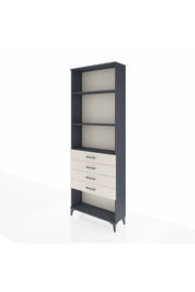 Arges Dolap 3 Raflı 4 Çekmeceli 88x30x243 Antrasit-Aytaşı