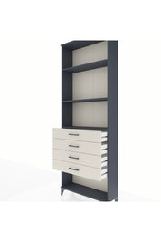 Arges Dolap 3 Raflı 4 Çekmeceli 88x30x243 Antrasit-Aytaşı