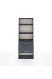 Arges Dolap 3 Raflı 4 Çekmeceli 88x30x243 Antrasit-Antrasit