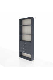 Arges Dolap 3 Raflı 4 Çekmeceli 88x30x243 Antrasit-Antrasit