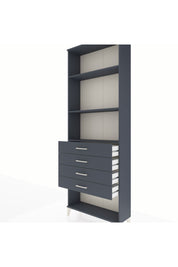 Arges Dolap 3 Raflı 4 Çekmeceli 88x30x243 Antrasit-Antrasit