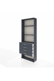 Arges Dolap 3 Raflı 4 Çekmeceli 88x30x243 Antrasit-Antrasit