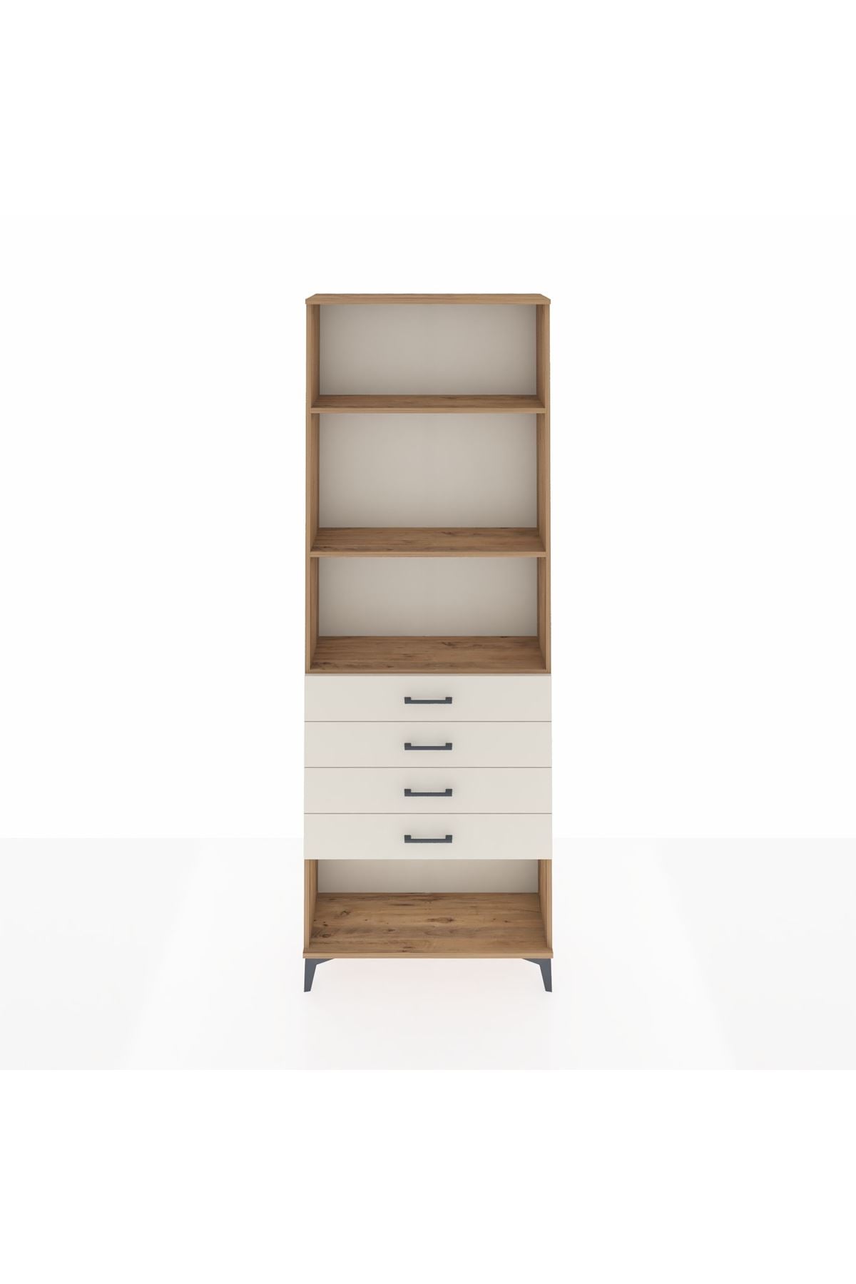 Arges Dolap 3 Raflı 4 Çekmeceli 88x30x243 Çam-Aytaşı