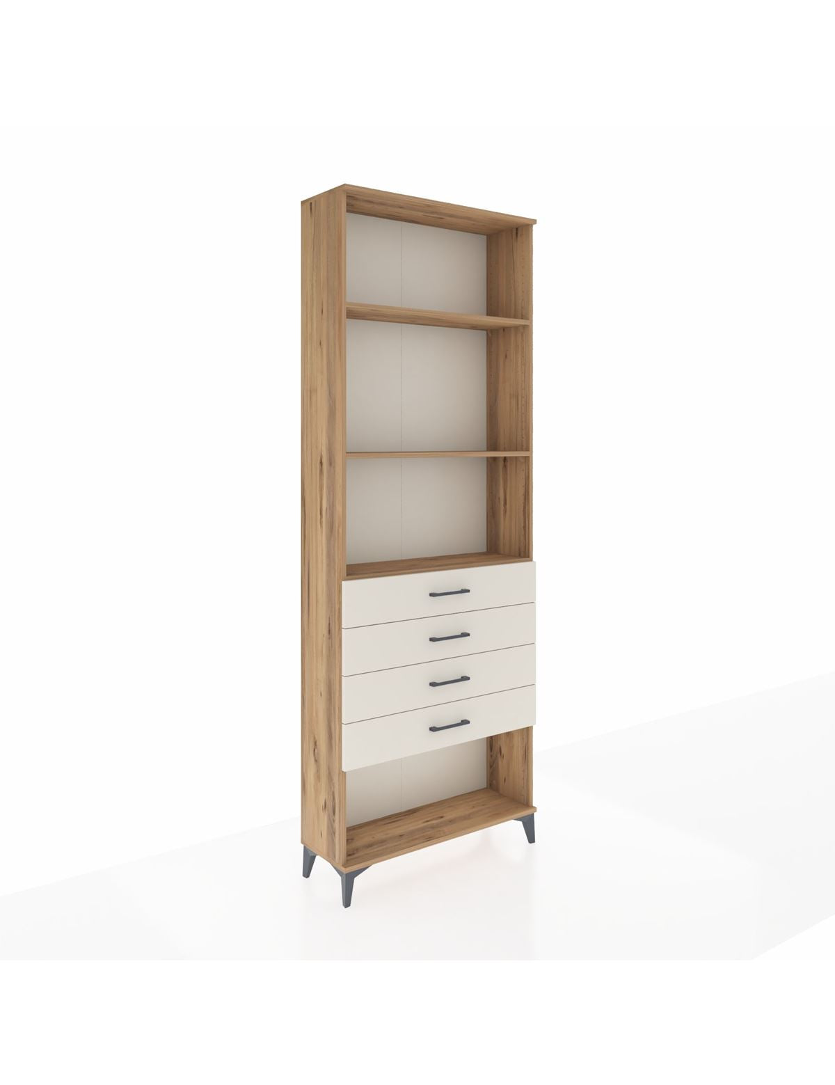 Arges Dolap 3 Raflı 4 Çekmeceli 88x30x243 Çam-Aytaşı