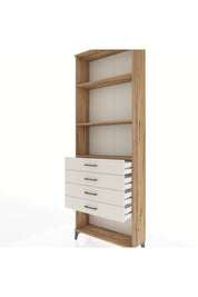 Arges Dolap 3 Raflı 4 Çekmeceli 88x30x243 Çam-Aytaşı