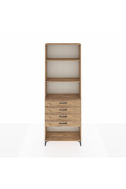 Arges Dolap 3 Raflı 4 Çekmeceli 88x30x243 Çam-Çam