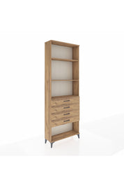 Arges Dolap 3 Raflı 4 Çekmeceli 88x30x243 Çam-Çam