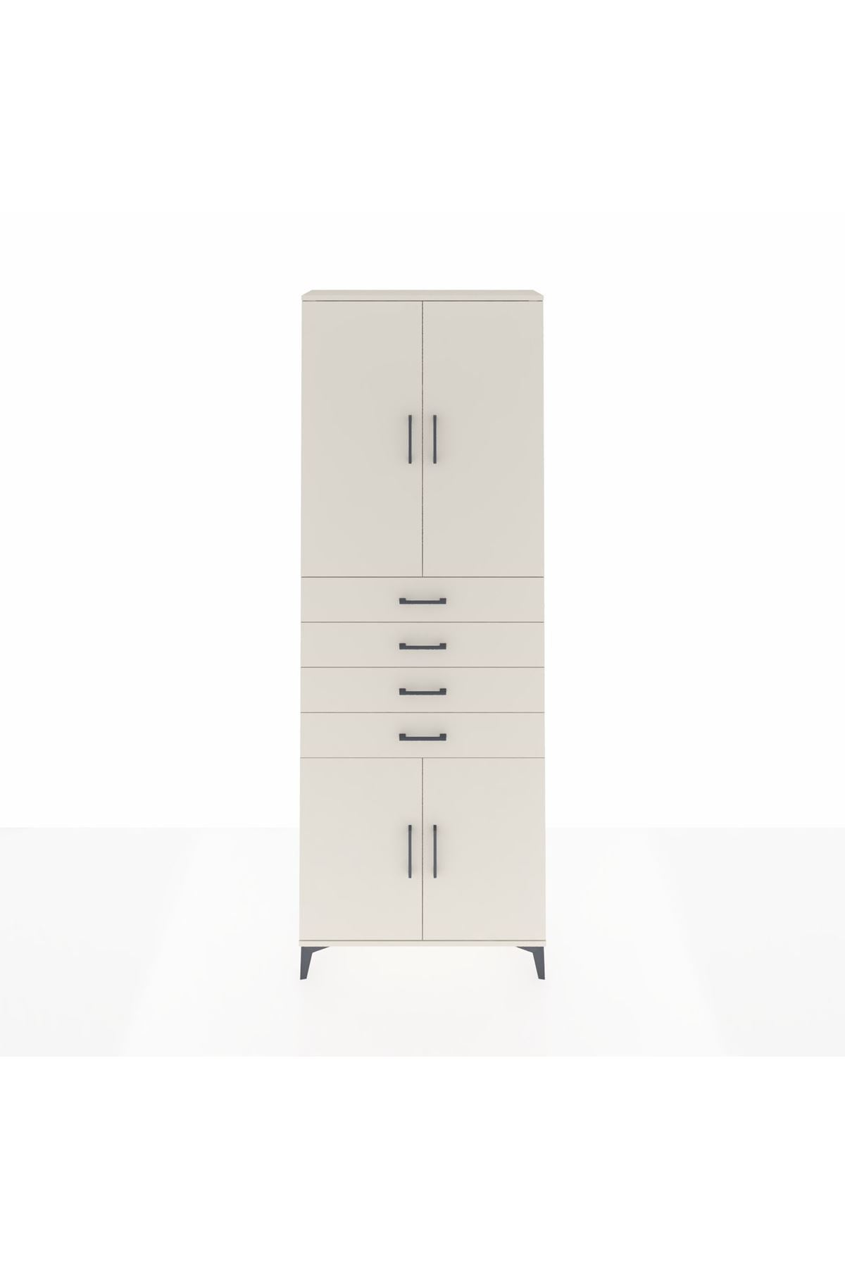 Arges Dolap 3 Raflı 4 Çekmeceli 4 Kapaklı 88x30x243 Aytaşı-Aytaşı