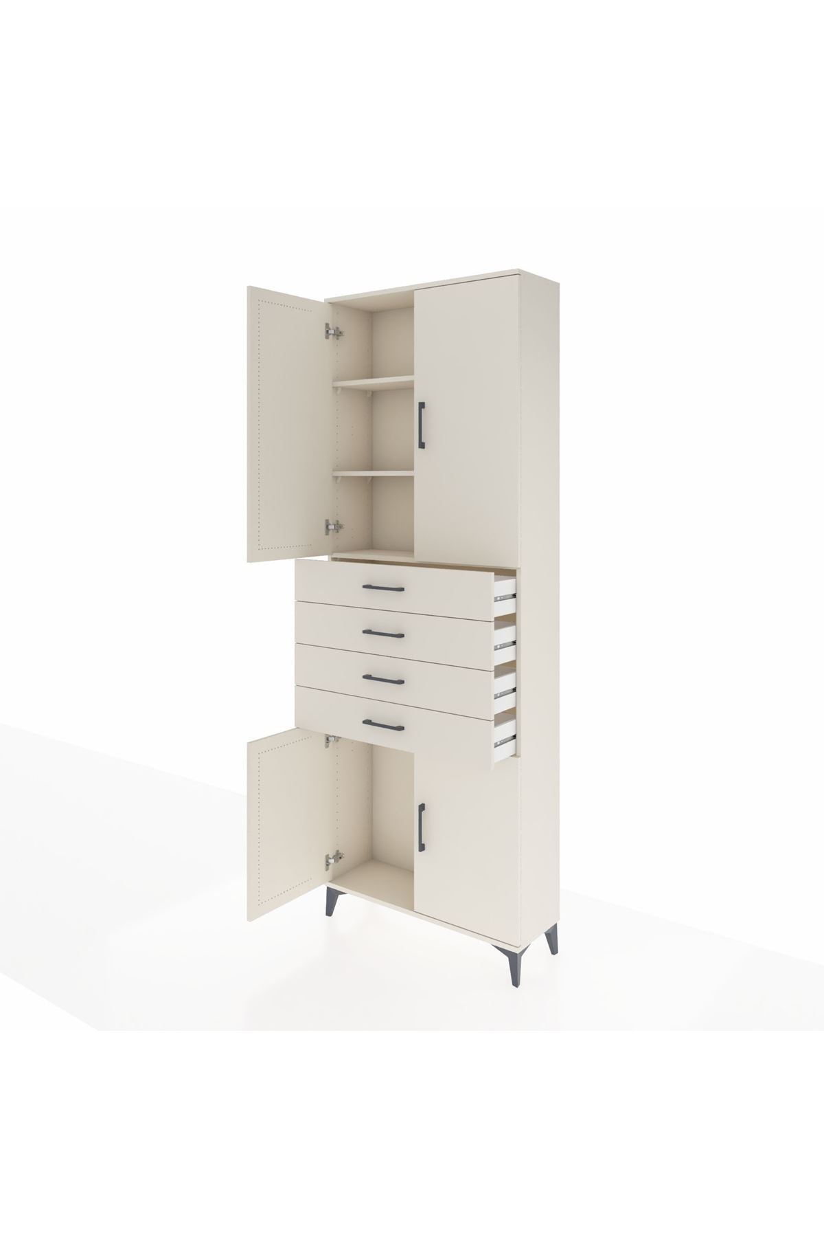 Arges Dolap 3 Raflı 4 Çekmeceli 4 Kapaklı 88x30x243 Aytaşı-Aytaşı