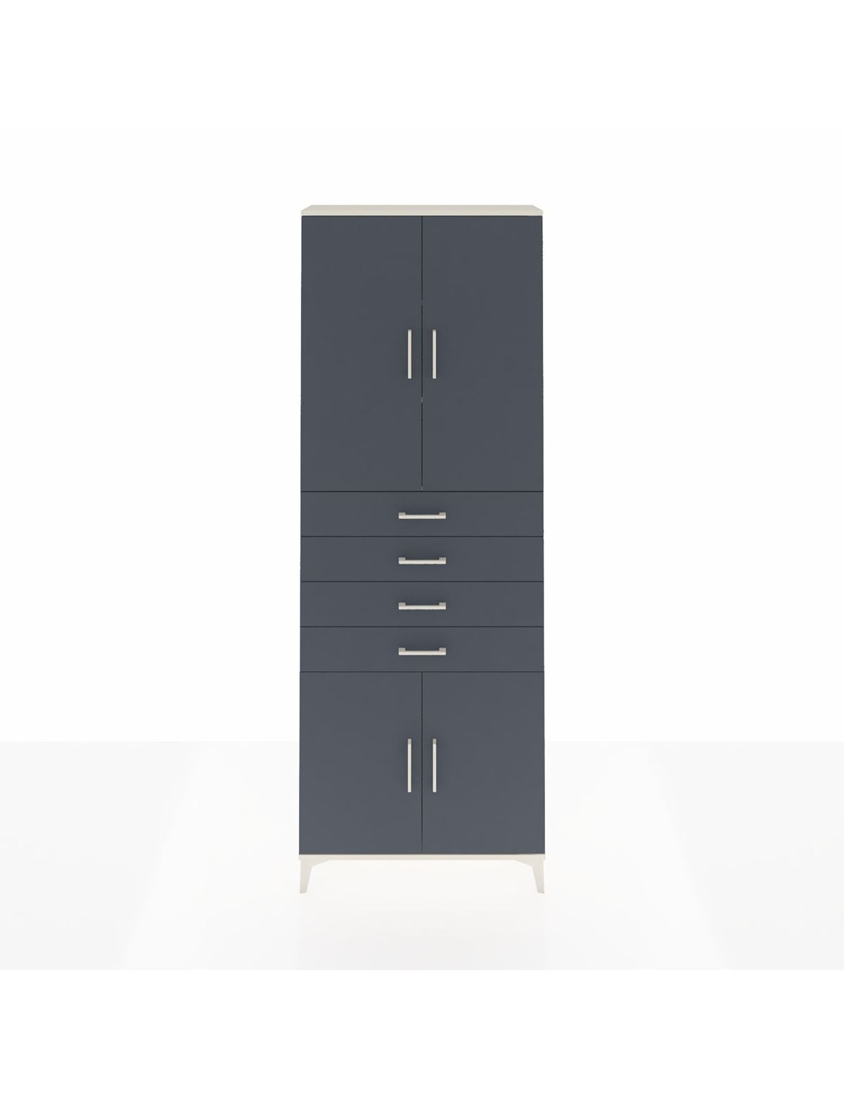 Arges Dolap 3 Raflı 4 Çekmeceli 4 Kapaklı 88x30x243 Aytaşı-Antrasit