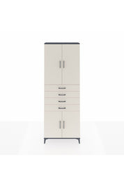 Arges Dolap 3 Raflı 4 Çekmeceli 4 Kapaklı 88x30x243 Antrasit-Aytaşı