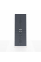 Arges Dolap 3 Raflı 4 Çekmeceli 4 Kapaklı 88x30x243 Antrasit-Antrasit