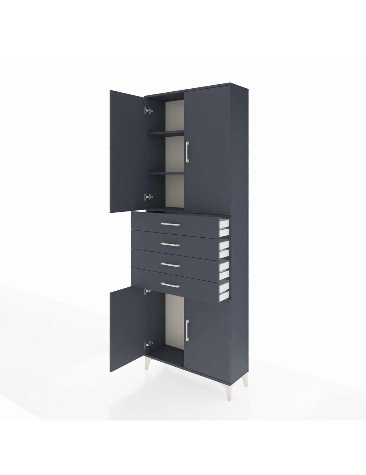 Arges Dolap 3 Raflı 4 Çekmeceli 4 Kapaklı 88x30x243 - S33M259V5A