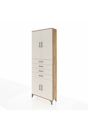 Arges Dolap 3 Raflı 4 Çekmeceli 4 Kapaklı 88x30x243 Çam-Aytaşı