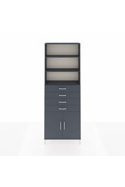 Arges Dolap 3 Raflı 4 Çekmeceli 2 Kapaklı 88x30x243 Antrasit-Antrasit