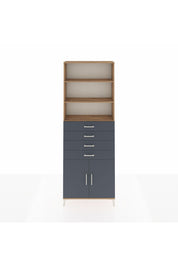 Arges Dolap 3 Raflı 4 Çekmeceli 2 Kapaklı 88x30x243 Çam-Antrasit