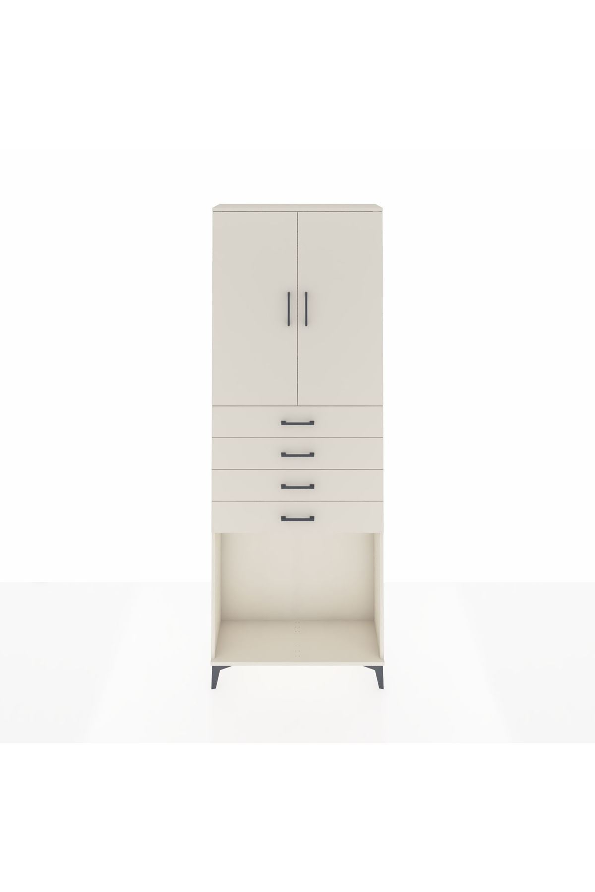 Arges Dolap 3 Raflı 4 Çekmeceli 2 Kapaklı 88x30x243 Aytaşı-Aytaşı