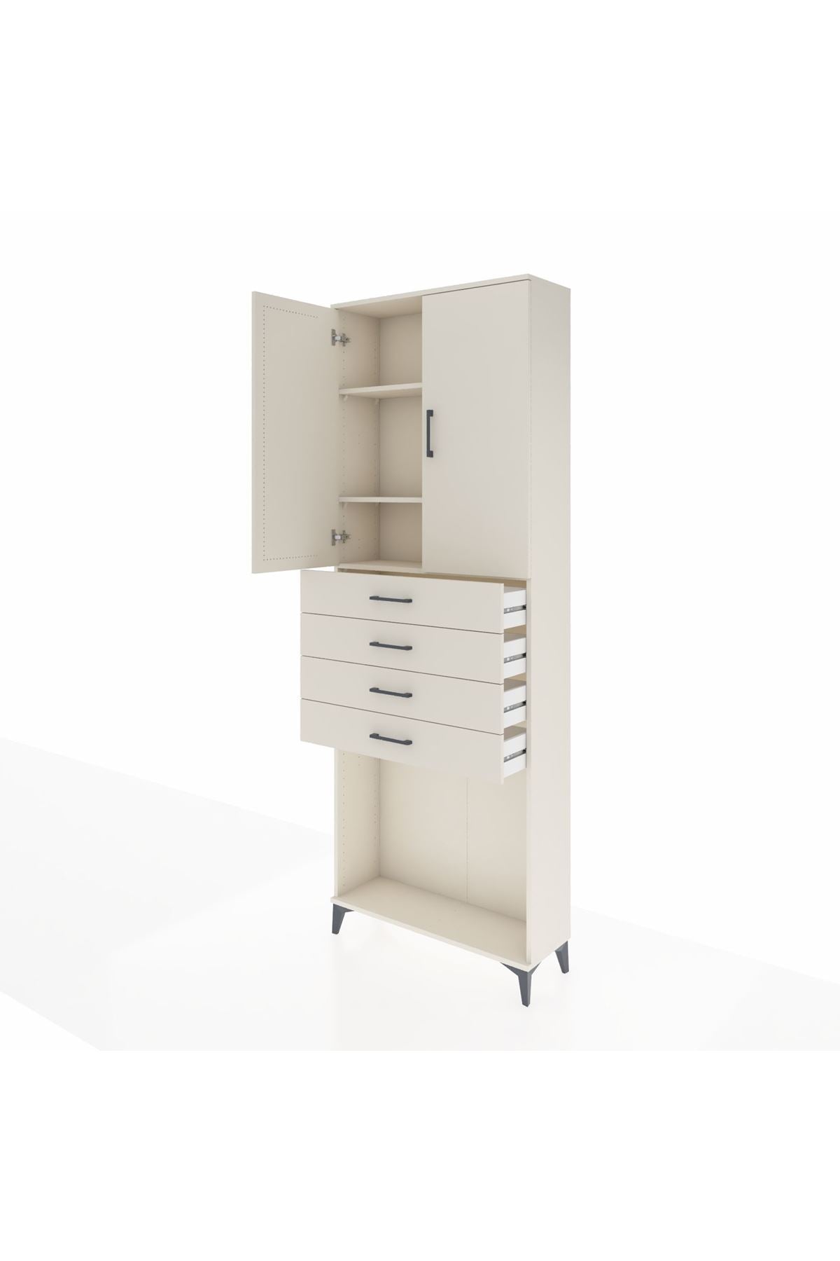 Arges Dolap 3 Raflı 4 Çekmeceli 2 Kapaklı 88x30x243 Aytaşı-Aytaşı