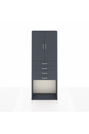 Arges Dolap 3 Raflı 4 Çekmeceli 2 Kapaklı 88x30x243 Antrasit-Antrasit