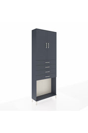 Arges Dolap 3 Raflı 4 Çekmeceli 2 Kapaklı 88x30x243 Antrasit-Antrasit
