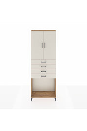 Arges Dolap 3 Raflı 4 Çekmeceli 2 Kapaklı 88x30x243 Çam-Aytaşı