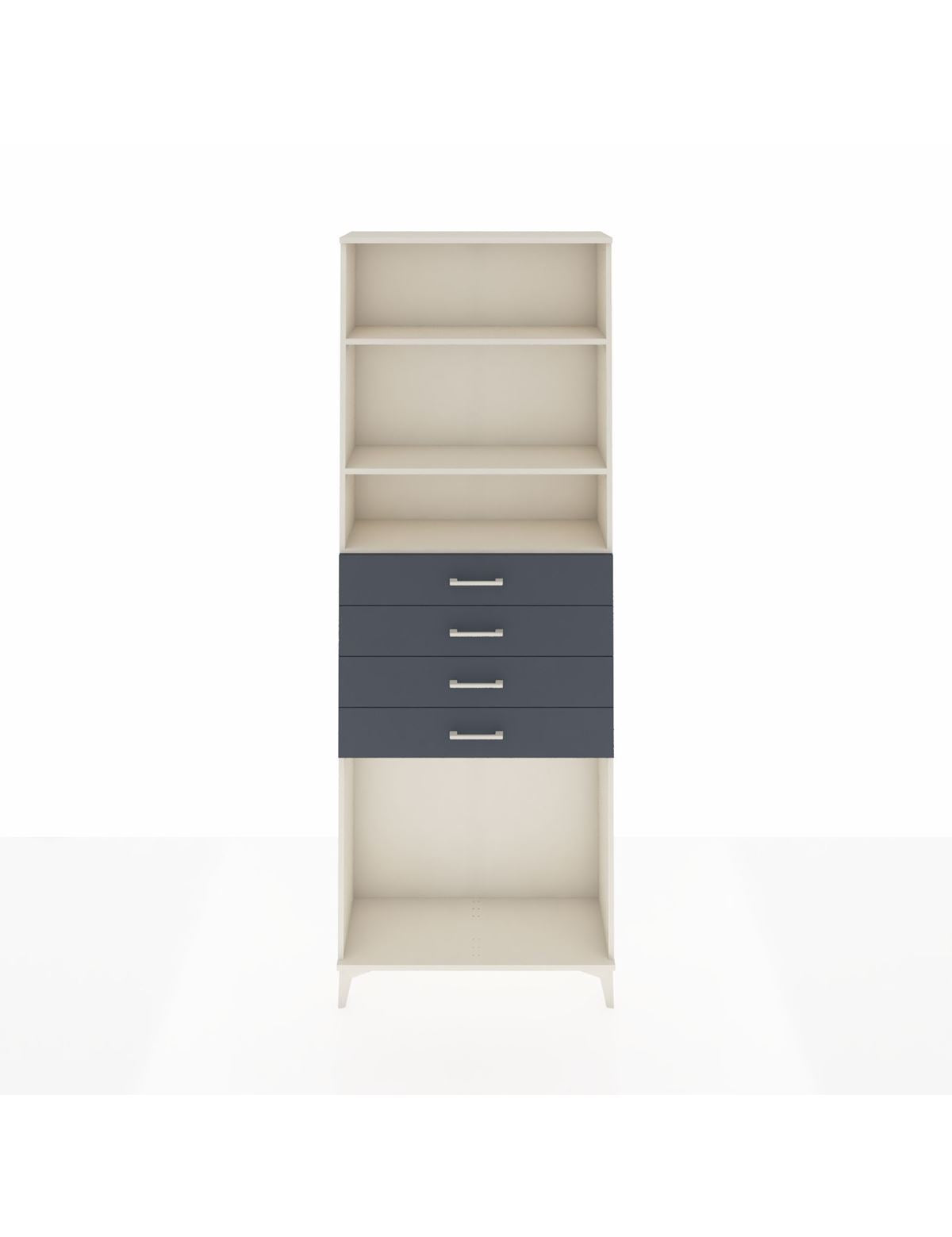 Arges Dolap 3 Raflı 4 Çekmeceli 88x30x243 Aytaşı-Antrasit