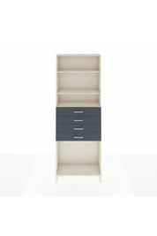 Arges Dolap 3 Raflı 4 Çekmeceli 88x30x243 Aytaşı-Antrasit