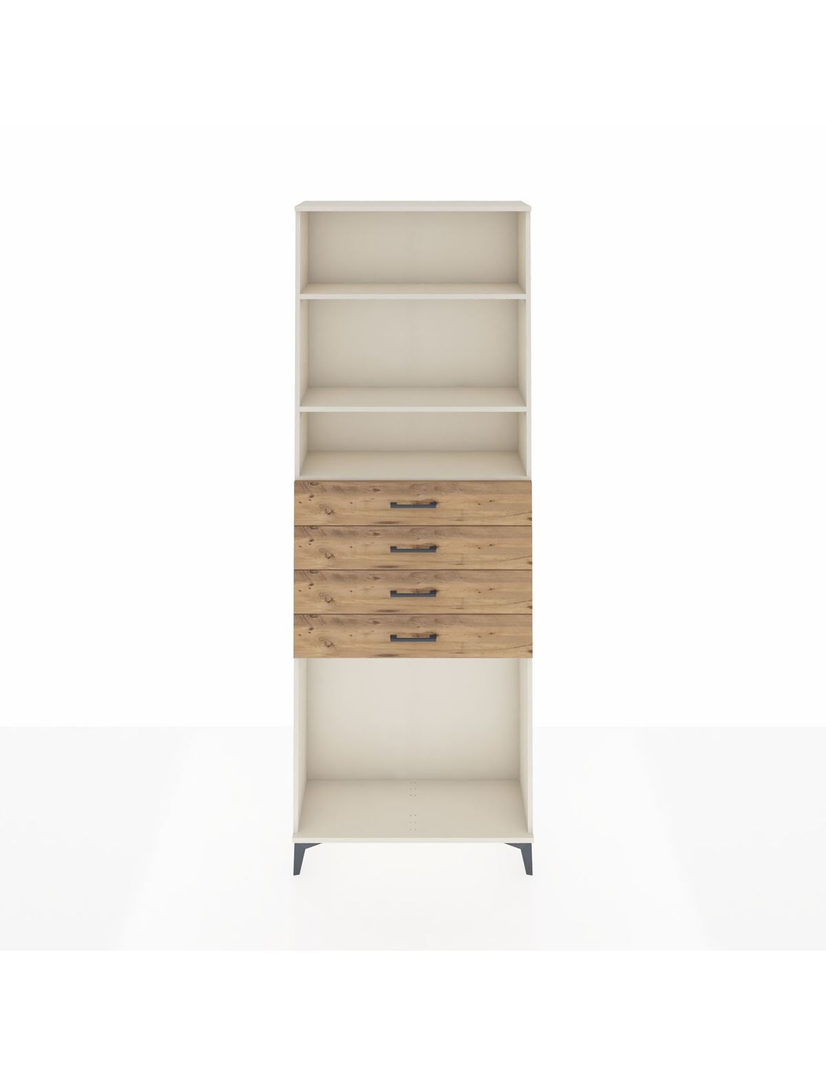 Arges Dolap 3 Raflı 4 Çekmeceli 88x30x243 Aytaşı-Çam