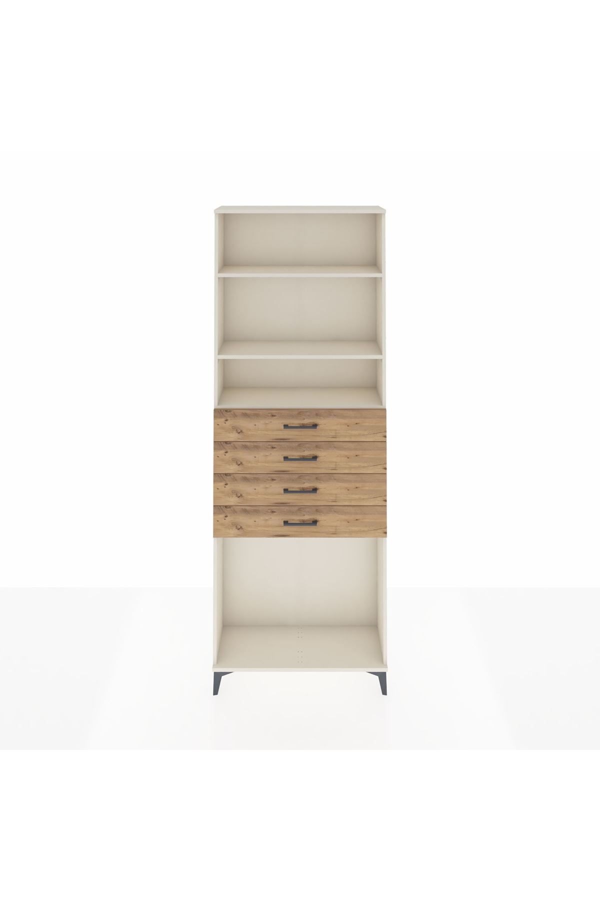 Arges Dolap 3 Raflı 4 Çekmeceli 88x30x243 Aytaşı-Çam