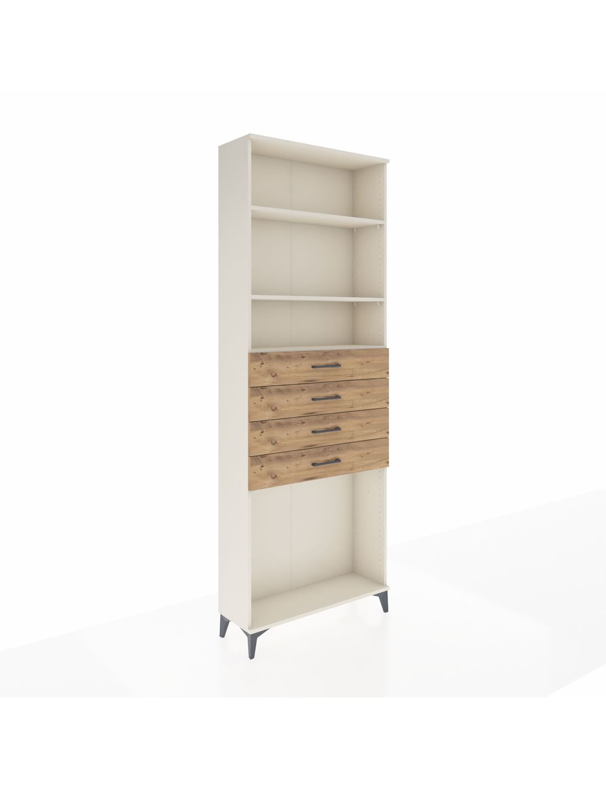 Arges Dolap 3 Raflı 4 Çekmeceli 88x30x243 Aytaşı-Çam