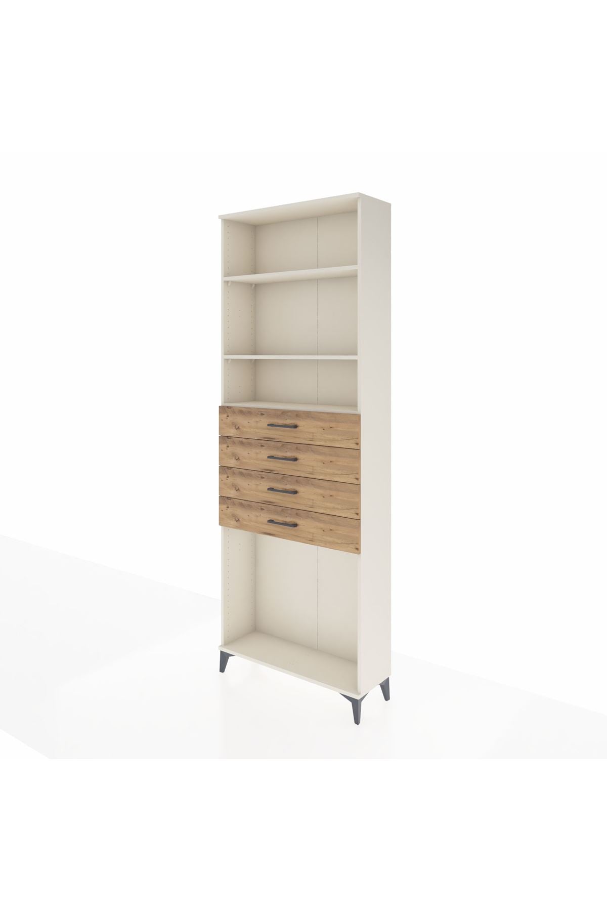 Arges Dolap 3 Raflı 4 Çekmeceli 88x30x243 Aytaşı-Çam