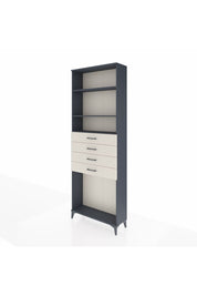 Arges Dolap 3 Raflı 4 Çekmeceli 88x30x243 Antrasit-Aytaşı